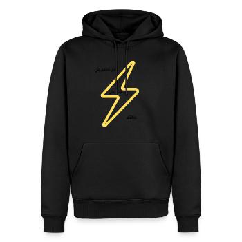 je peux pas j'ai plus d'élèc - Sweat à capuche Premium bio Homme - noir - Devant - Nico (187cm)