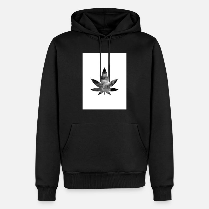 Hanf-Blatt - Männer Premium Bio Hoodie - Schwarz
