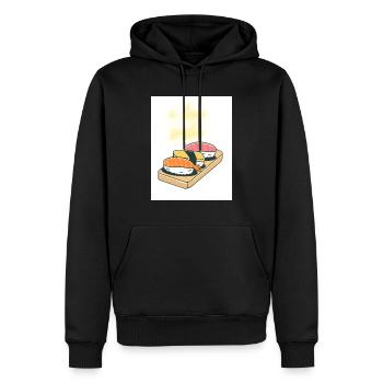 Sushi est l’amour - Sweat à capuche Premium bio Homme - noir - Devant - Nico (187cm)
