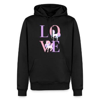 Nur die Mädchen, die Pferde lieben - Männer Premium Bio Hoodie - Schwarz - Vorne - Nico (187cm)