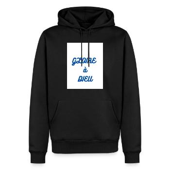 le créateur - Sweat à capuche Premium bio Homme - noir - Devant - Nico (187cm)