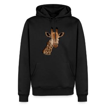 Giraffe Kopf - Männer Premium Bio Hoodie - Schwarz - Vorne - Nico (187cm)