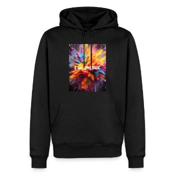I am UNIQUE - Men’s Premium Organic Hoodie - black - Front - Nico (187cm)