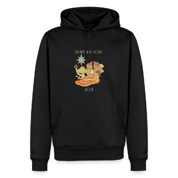 Pilz-Job - Männer Premium Bio Hoodie - Schwarz - Vorne - Nico (187cm)