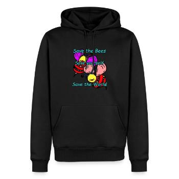 Abeilles - Sweat à capuche Premium bio Homme - noir - Devant - Nico (187cm)