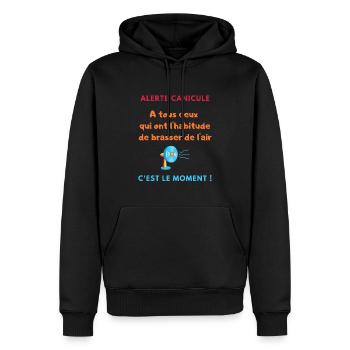 Brasser de l air. Humour Cadeau Anniversaire Fête - Sweat à capuche Premium bio Homme - noir - Devant - Nico (187cm)