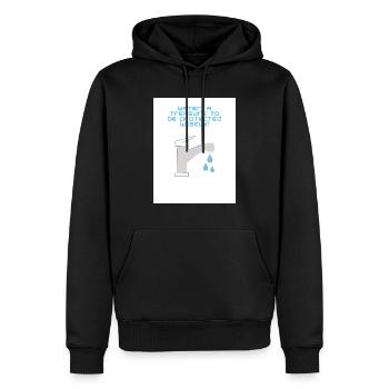 L’eau, un trésor - Sweat à capuche Premium bio Homme - noir - Devant - Nico (187cm)