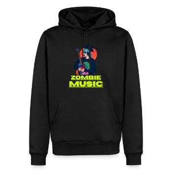 Bonne musique zombie - Sweat à capuche Premium bio Homme - noir - Devant - Nico (187cm)