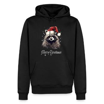 Santa Claus Waschbär - Männer Premium Bio Hoodie - Schwarz - Vorne - Nico (187cm)