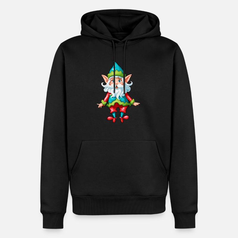 Diablotin / Nain / Fée / Noël / Elfe - Sweat à capuche Premium bio Homme - noir