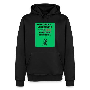 Just push in the right direction - Men’s Premium Organic Hoodie - black - Front - Nico (187cm)