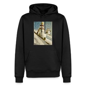 Powder Pals - Männer Premium Bio Hoodie - Schwarz - Vorne - Nico (187cm)
