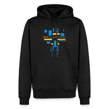 Muster Architektur Abstrakt - VEKTOR - Männer Premium Bio Hoodie - Schwarz - Vorne - Nico (187cm)
