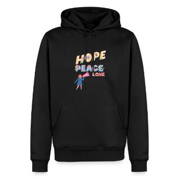 SCREAM PEACE - Sweat à capuche Premium bio Homme - noir - Devant - Nico (187cm)