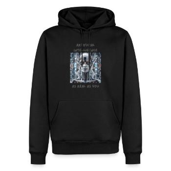 Are you human ? - Men’s Premium Organic Hoodie - black - Front - Nico (187cm)
