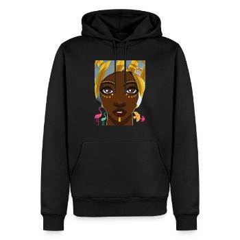 African Beauty - Sweat à capuche Premium bio Homme - noir - Devant - Nico (187cm)