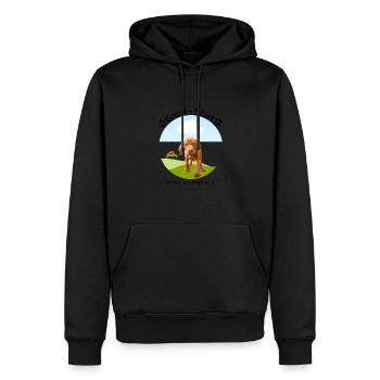Hunde Shirt, Gassi, Vizsla, Trend, modern, Hund - Männer Premium Bio Hoodie - Schwarz - Vorne - Nico (187cm)