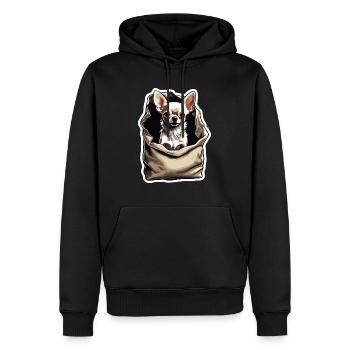 Chihuahua / kleiner Hund / Tier / winzig / Rasse - Männer Premium Bio Hoodie - Schwarz - Vorne - Nico (187cm)