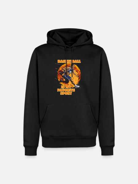 Basketbal is mijn favoriete sport - Mannen Premium Bio hoodie - zwart