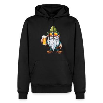Garden Gnome / Fairyland / Leprechaun / Gnome / Logo - Men’s Premium Organic Hoodie - black - Front - Nico (187cm)