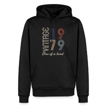 45th Anniversary 1979 - Vintage Retro Gift Idea - Men’s Premium Organic Hoodie - black - Front - Nico (187cm)