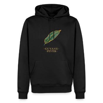Guyana Fever Gold Guyana Gold Grünes Blatt 05 - Männer Premium Bio Hoodie - Schwarz - Vorne - Nico (187cm)