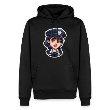 Police / Opérations / Profession / Emploi / Forces d’urgence - Sweat à capuche Premium bio Homme - noir - Devant - Nico (187cm)