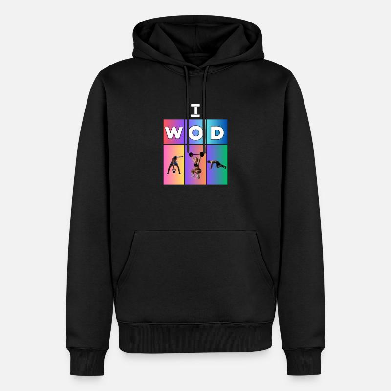 I WOD - Sweat à capuche Premium bio Homme - noir