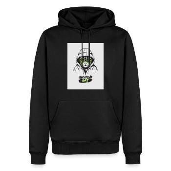 Schwarzes grünes T-Shirt - Männer Premium Bio Hoodie - Schwarz - Vorne - Nico (187cm)