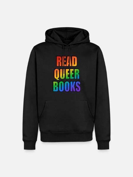 Read Queer Books - Men’s Premium Organic Hoodie - black