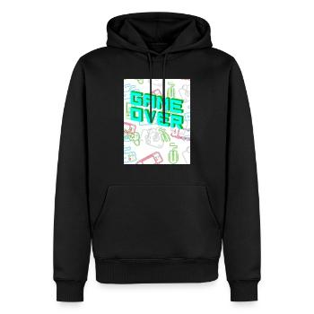 Game over - Männer Premium Bio Hoodie - Schwarz - Vorne - Nico (187cm)