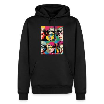 Pop Art - Sweat à capuche Premium bio Homme - noir - Devant - Nico (187cm)