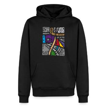 Couleurs Abstrait - Tapis - Sweat à capuche Premium bio Homme - noir - Devant - Nico (187cm)