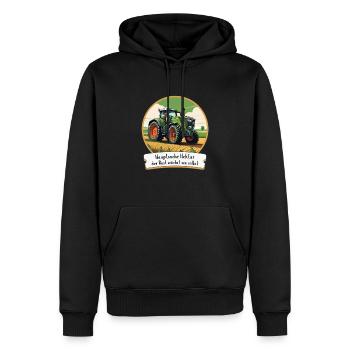 Hauptsache Hektar – Der Rest wächst selbst - Männer Premium Bio Hoodie - Schwarz - Vorne - Nico (187cm)