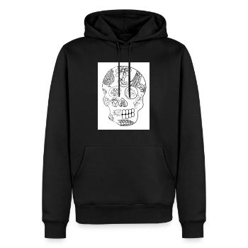 Skull Tattoo #17 Coloring Page Pattern - Men’s Premium Organic Hoodie - black - Front - Nico (187cm)