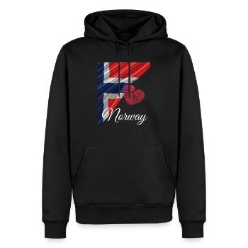 Norwegen Herzenssache - Männer Premium Bio Hoodie - Schwarz - Vorne - Nico (187cm)