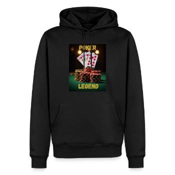 T shirt Poker Legend - Sweat à capuche Premium bio Homme - noir - Devant - Nico (187cm)