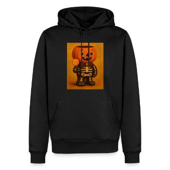 Cadeau de costume effrayant de citrouille d’Halloween - Sweat à capuche Premium bio Homme - noir - Devant - Nico (187cm)