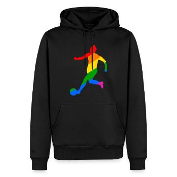 Gay Pride Frauenfußball Design - Männer Premium Bio Hoodie - Schwarz - Vorne - Nico (187cm)