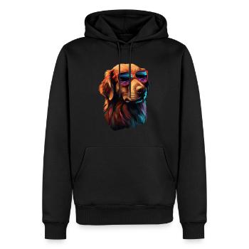 Hovawart Cool - Chien Hovawart - Sweat à capuche Premium bio Homme - noir - Devant - Nico (187cm)
