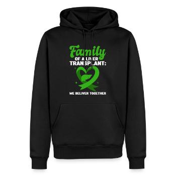 Organspende Leber | Organspender Transplantation - Männer Premium Bio Hoodie - Schwarz - Vorne - Nico (187cm)