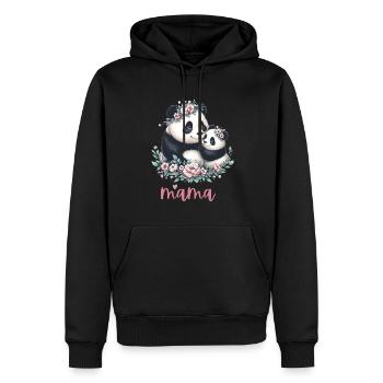 Panda Lover I Maman Panda Et Cub Fête Des Mères - Sweat à capuche Premium bio Homme - noir - Devant - Nico (187cm)