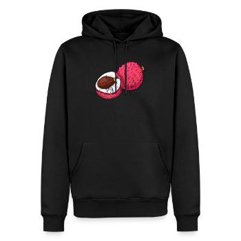 Retro Vintage Grunge Style Litschi Lychee - Männer Premium Bio Hoodie - Schwarz - Vorne - Nico (187cm)