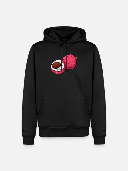 Retro Vintage Grunge Style Litschi Lychee - Männer Premium Bio Hoodie - Schwarz