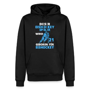 Eishockeyspieler 21 Jahre Eishockey 21 Geburtstag - Männer Premium Bio Hoodie - Schwarz - Vorne - Nico (187cm)
