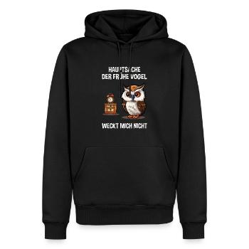 Langschläfer Morgenmuffel Eule Schlaf Spruch Witz - Männer Premium Bio Hoodie - Schwarz - Vorne - Nico (187cm)