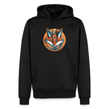 Fuchs - Männer Premium Bio Hoodie - Schwarz - Vorne - Nico (187cm)