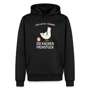 Ich liebe Hühner die kacken - Sweat à capuche Premium bio Homme - noir - Devant - Nico (187cm)