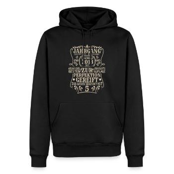 Geburtstagsgeschenk Geboren 2018 5 Jahre - Männer Premium Bio Hoodie - Schwarz - Vorne - Nico (187cm)