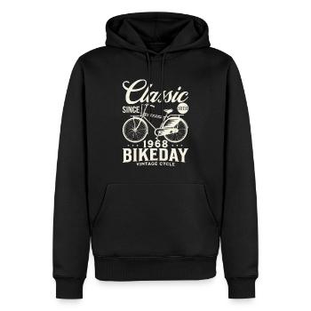 Fan De Vélo 1968 55 Ans Anniversaire Cycliste - Sweat à capuche Premium bio Homme - noir - Devant - Nico (187cm)